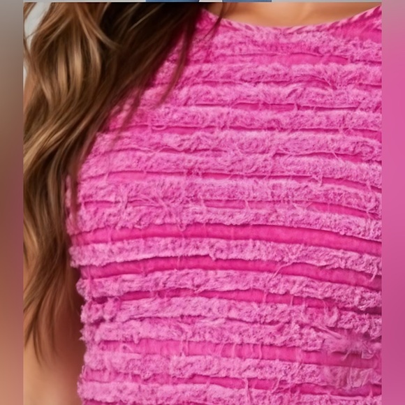 Hot Distressed Pink Denim Top - Picture 2 of 8